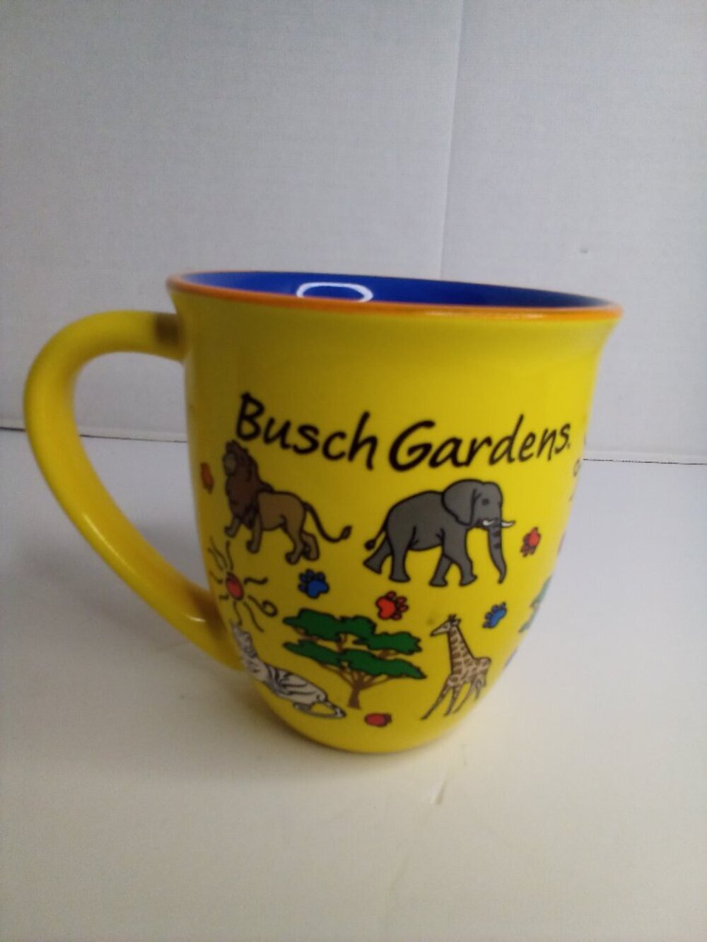 Busch Gardens Mug Animals Yellow Coffee Tea Souvenir